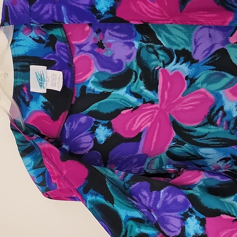 Vintage S.G. Sport Floral Artsy Purple, Pink, Blue, Green & Black Blazer M - Picture 8 of 16